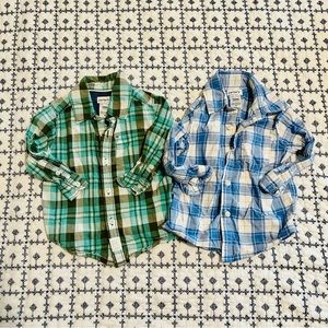 Carter’s - 2 Boys Plaid Button Down Shirts - Size 12M